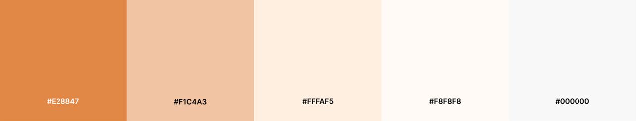 HappyPorch orange colour palette